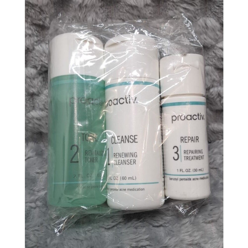 New Proactiv 30 Day 3 Piece Kit Step System CLEANSE & Tone 2oz REPAIR 1oz Acne